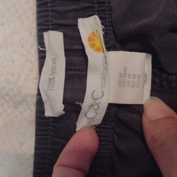 C & C California Lyocell Grey Cargo Jogger Pants sz M - Picture 3 of 4